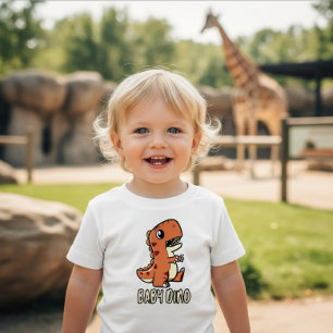 Cute Orange Baby Dino Toddler T-shirt 