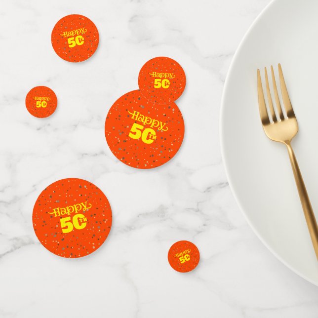 CUTE ORANGE birthday  Confetti (Group)