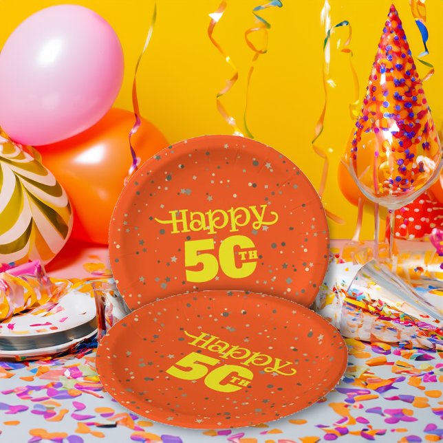 CUTE ORANGE birthday  Paper Plate (Creator Uploaded)