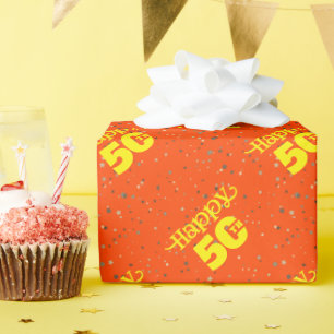 CUTE ORANGE birthday  Wrapping Paper
