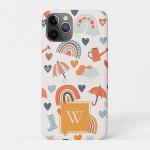 Cute Orange Blue Spring Rainbow Clouds Pattern Case-Mate iPhone Case