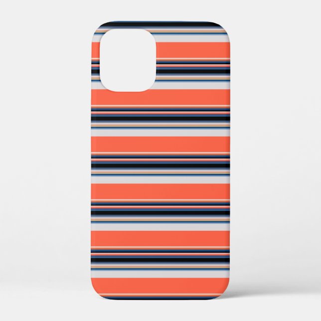 Cute orange blue stripes Case-Mate iPhone case (Back)