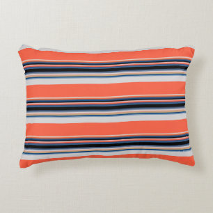 Cute orange blue stripes decorative cushion