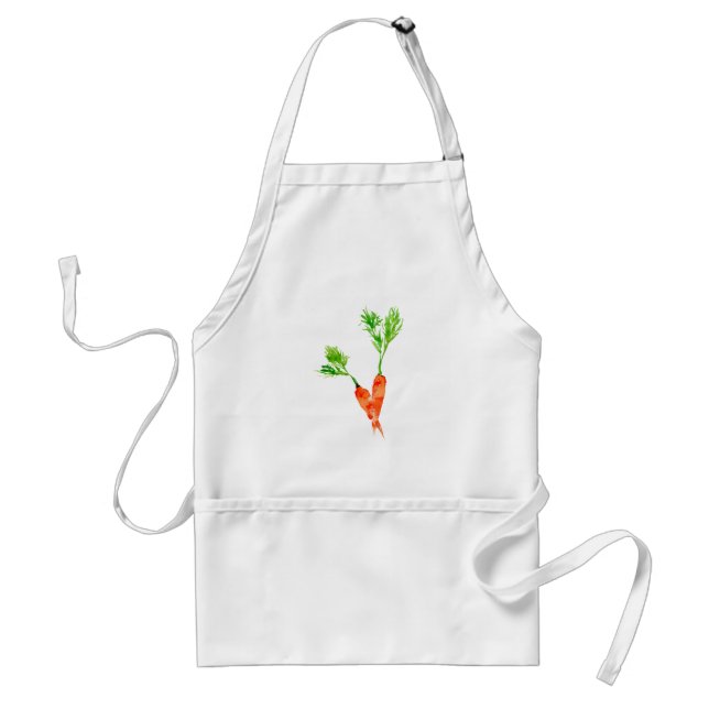 Cute orange carrots vegetable watercolor standard apron (Front)