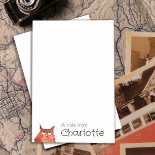 Cute orange cartoon cat name post-it notes