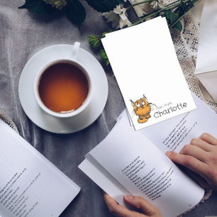 Cute orange cartoon cat name post-it notes