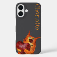 Cute orange cartoon cats name grey