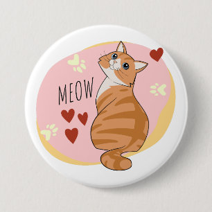 Cute orange cat 7.5 cm round badge