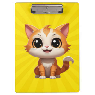 Cute Orange Cat Cartoon Style Character-89738 Clipboard