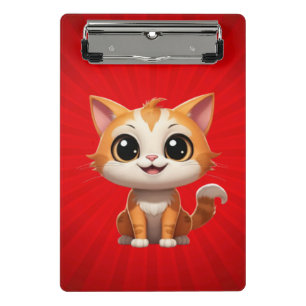 Cute Orange Cat Cartoon Style Character-89738 Mini Clipboard
