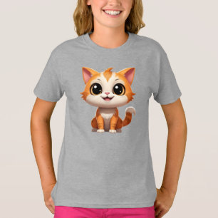 Cute Orange Cat Cartoon Style Character-89738 T-Shirt