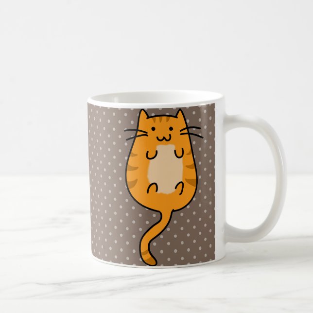 Cute Orange Cat Coffee Mug (Right)