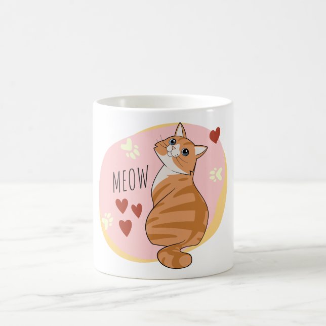 Cute orange cat coffee mug (Center)