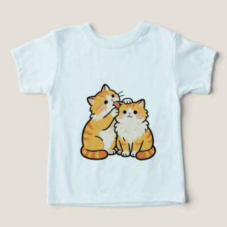 Cute Orange Cat Couple Kids T-Shirt