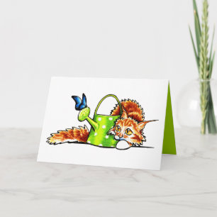 Cute Orange Cat Custom Message Card