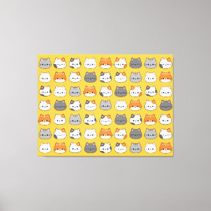 Cute Orange Cat Face  Canvas Print
