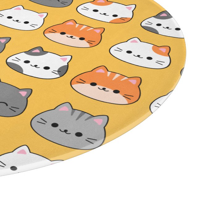 Cute Orange Cat Face  Cutting Board (Corner)
