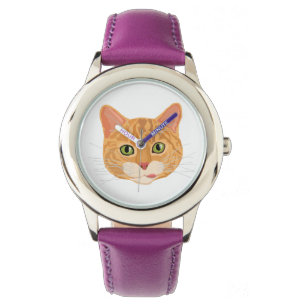 Cute Orange Cat Face Watch