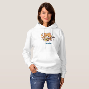 Cute Orange Cat Playing Guitar Hoodie