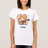 Cute Orange Cat Playing Guitar
