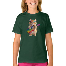 Cute Orange Cat Rock Star Kids'