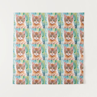 Cute orange cat tapestry