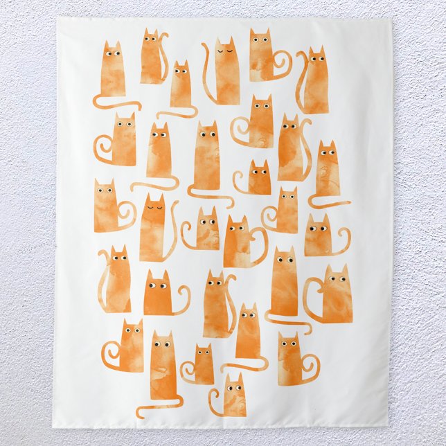 Cute Orange Cat Tapestry (Creator Uploaded)
