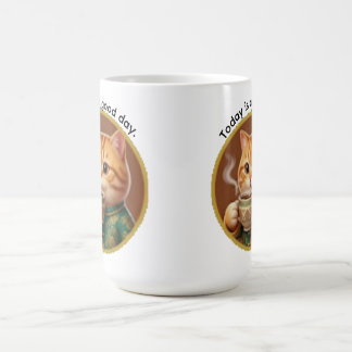 Cute Orange Cat Today is a Good Day Coffee Mug