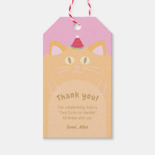 Cute Orange Cat Vertical Favour Tags