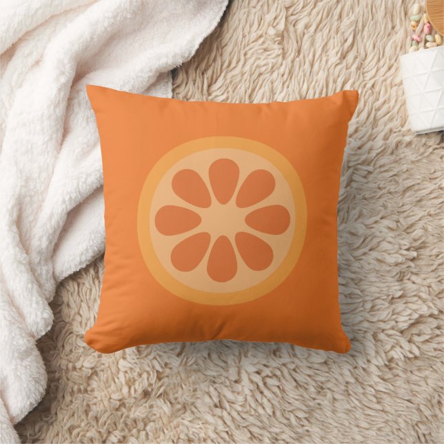 Cute Orange Citrus Fruit Cushion (Blanket)