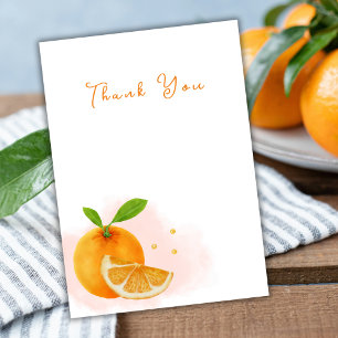 Cute Orange Citrus Template Baby Shower Thank You