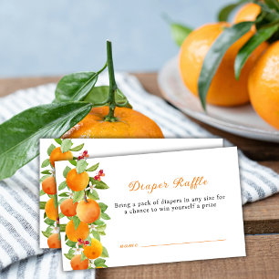 Cute Orange Clementine Diaper Raffle Baby Shower Enclosure Card