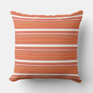 Cute orange colourful stripes cushion