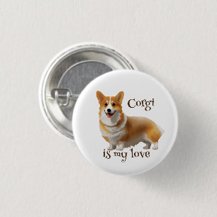 Cute Orange corgi for  a positive mood  3 Cm Round Badge