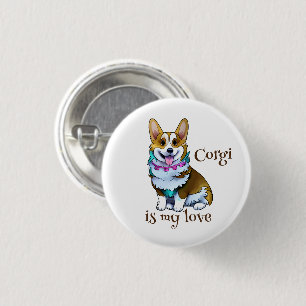 Cute Orange corgi for  a positive mood  3 Cm Round Badge