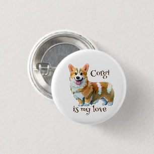 Cute Orange corgi for  a positive mood  3 Cm Round Badge