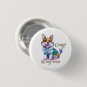 Cute Orange corgi for a positive mood 3 Cm Round Badge