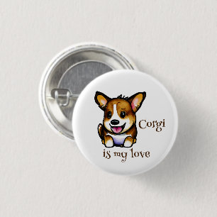Cute Orange corgi for  a positive mood  3 Cm Round Badge