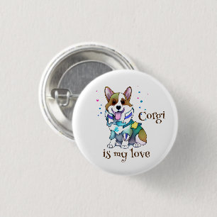 Cute Orange corgi for a positive mood 3 Cm Round Badge