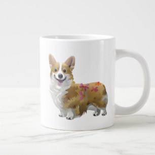 Cute Orange corgi for a positive mood Large Coffee Mug