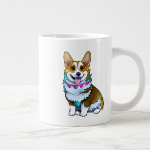 Cute Orange corgi for a positive mood Large Coffee Mug