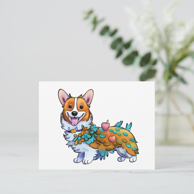 Cute Orange corgi for  a positive mood  Postcard (Standing Front)