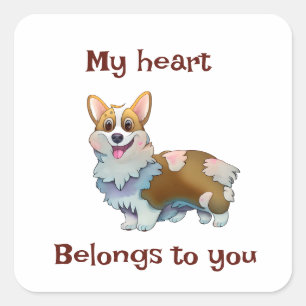 Cute Orange corgi for a positive mood Square Sticker