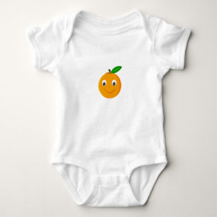 Cute Orange Drawing Baby Bodysuit