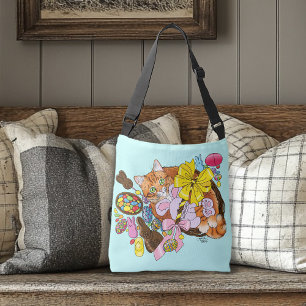 Cute Orange Easter Cat Crossbody Bag