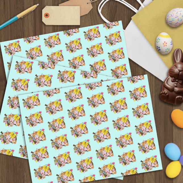 Cute Orange Easter Cat Tissue Paper (Creator Uploaded)