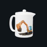 Cute orange excavator digger cartoon<br><div class="desc">This cute orange excavator is rocks for lunch. Join the construction crew in fun cartoon style!</div>