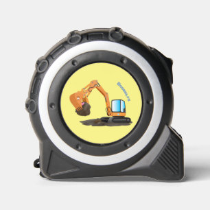 Cute orange excavator digger cartoon 1