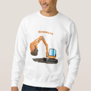 Cute orange excavator digger cartoon sweatshirt