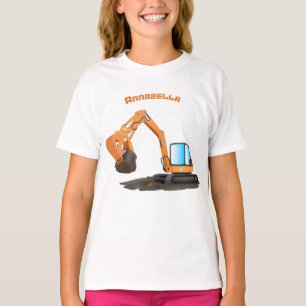Cute orange excavator digger cartoon T-Shirt